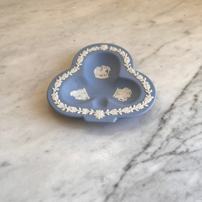 Wedgwood Blue Jasperware Clubs Trinket Tray from the Card Suite