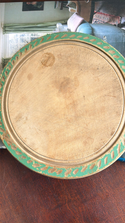 Vintage English Bread Board with Green Band