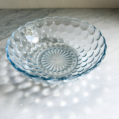 Vintage Fire-King Sapphire Blue Bubble Pattern Salad Bowl 8"