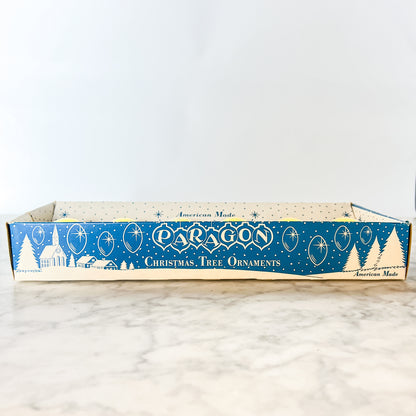 Vintage 50's Paragon Gold Glass Christmas Ornaments in Original Box