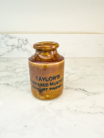 Antique Taylors Prepared Mustard Jar: Victorian England Collectible