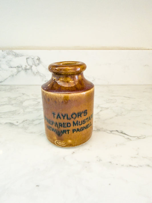 Antique Taylors Prepared Mustard Jar: Victorian England Collectible