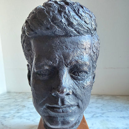 Vintage 1964 Austin Productions JFK Bust by Schillaci - Mid Century Presidential Memorabilia, Dark Academian Library Decor