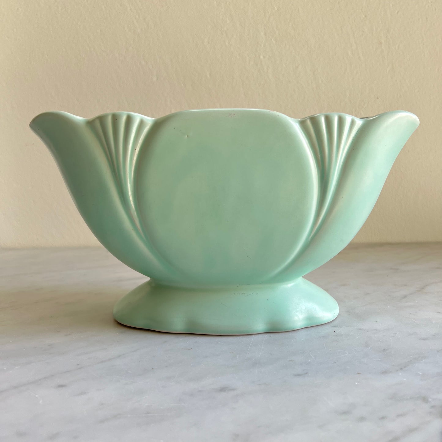 Green Dartmouth Pottery "London Bowl" Mantle Vase