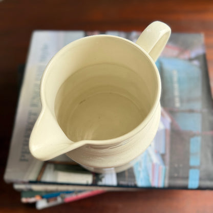 Vintage Lord Nelson Pottery 32oz Large Pitcher | White English Ceramic Jug | 1950s Kitchenalia
