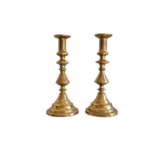 Vintage Tall Brass candle holders made in England
