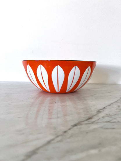 Catherine Holm Lotus Enamel Bowl Orange Large Print