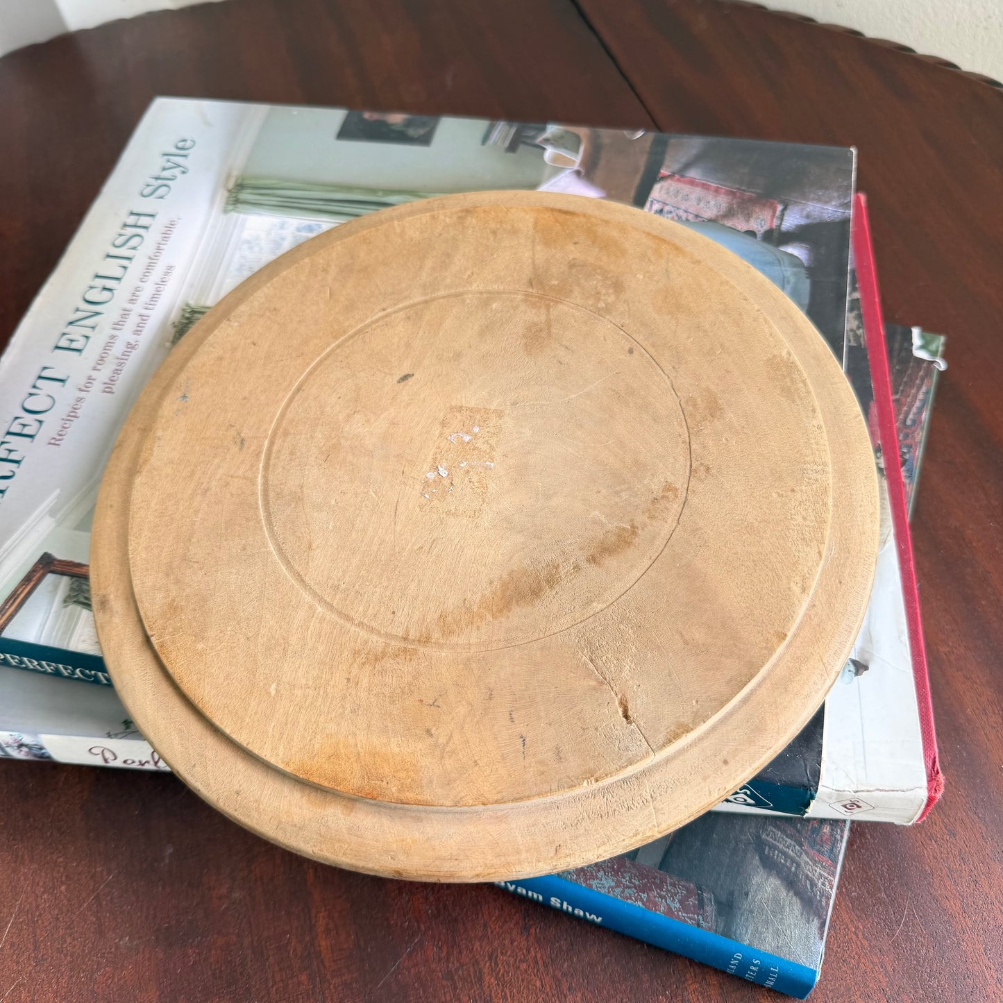Vintage English Bread Board with Green Band