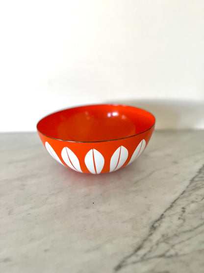 Catherine Holm Lotus Enamel Bowl Orange Large Print