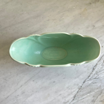 Green Dartmouth Pottery "London Bowl" Mantle Vase