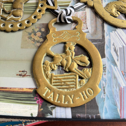 Vintage English Horse Brasses | Set of Three Equestrian Brass Medallions