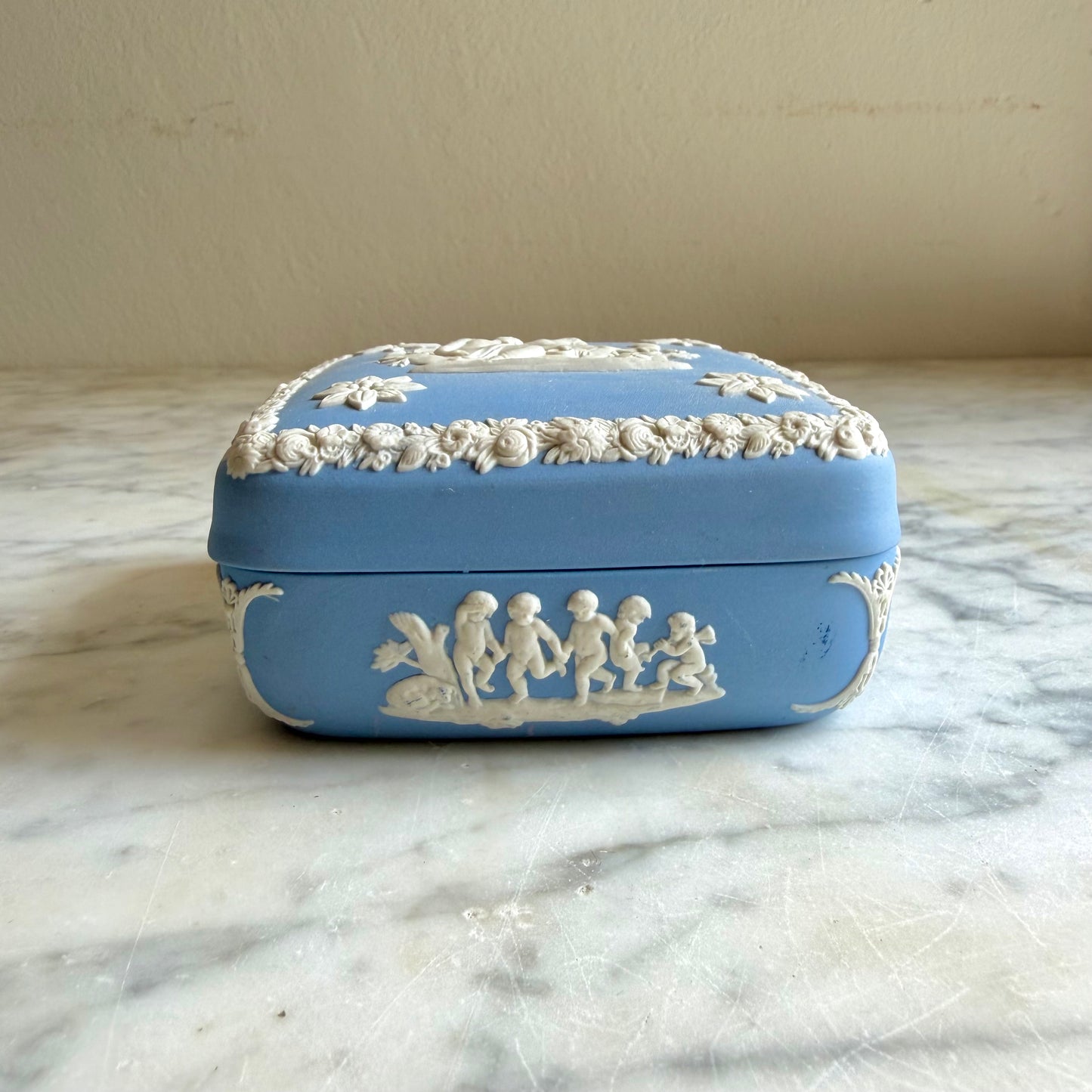 Wedgwood Blue Jasperware Ulysses Trinket Box