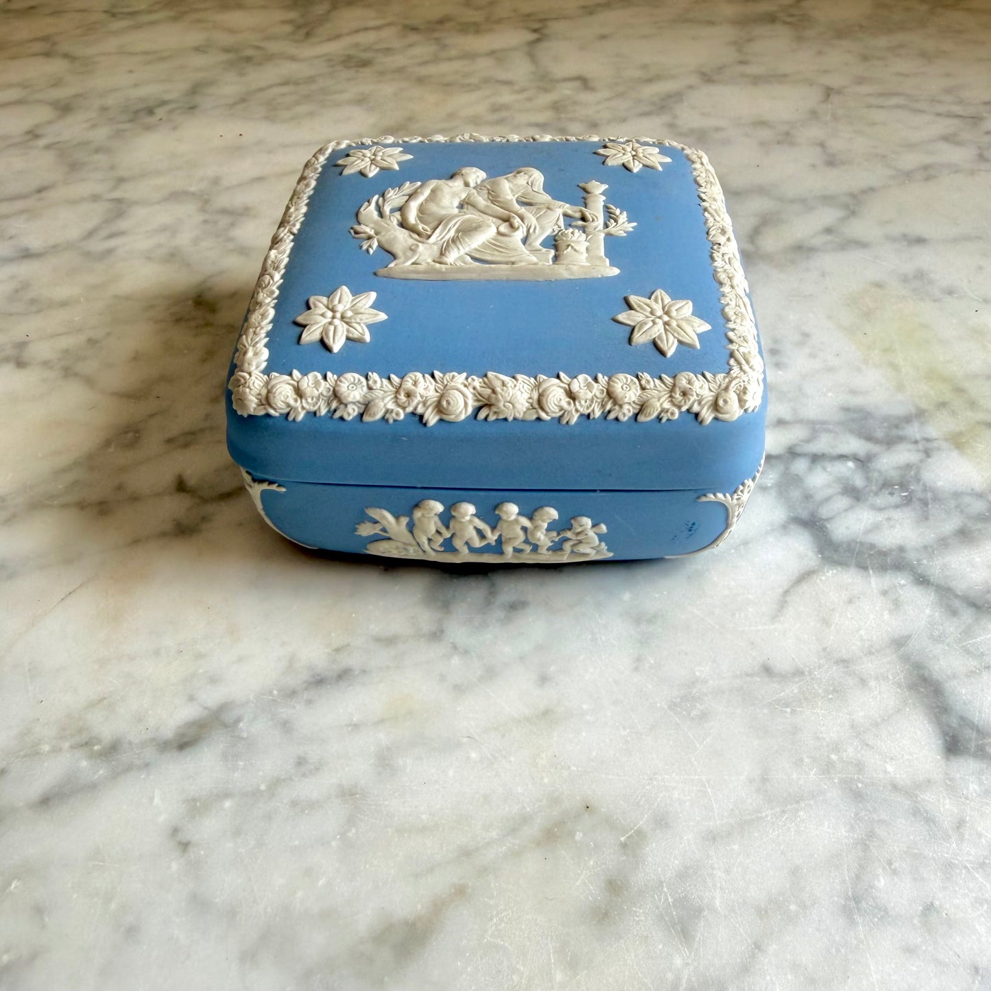 Wedgwood Blue Jasperware Ulysses Trinket Box
