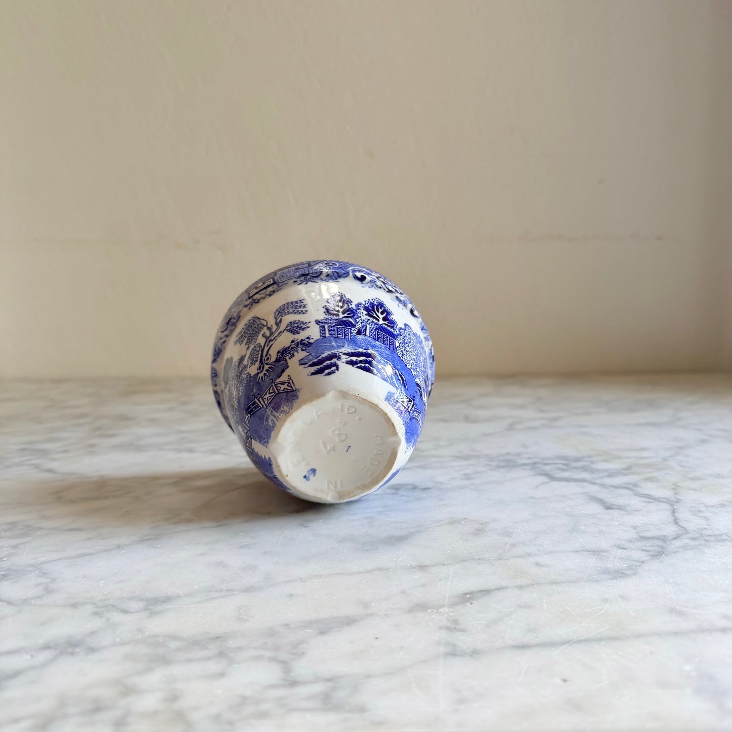 Vintage Blue Willow Transferware Pudding Bowl | English Blue & White Pottery