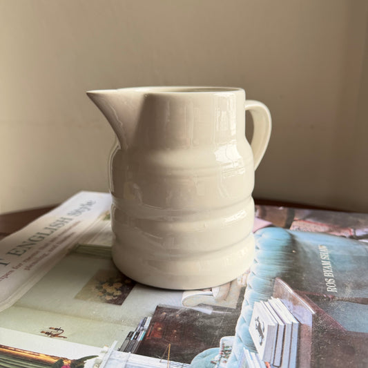 Vintage Lord Nelson Pottery Small 16oz Pitcher | White English Ceramic Jug | 1950s Kitchenalia