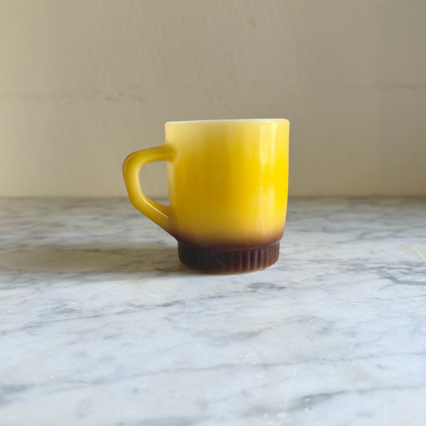 Vintage Fire-King Yellow Brown Ombre Mug