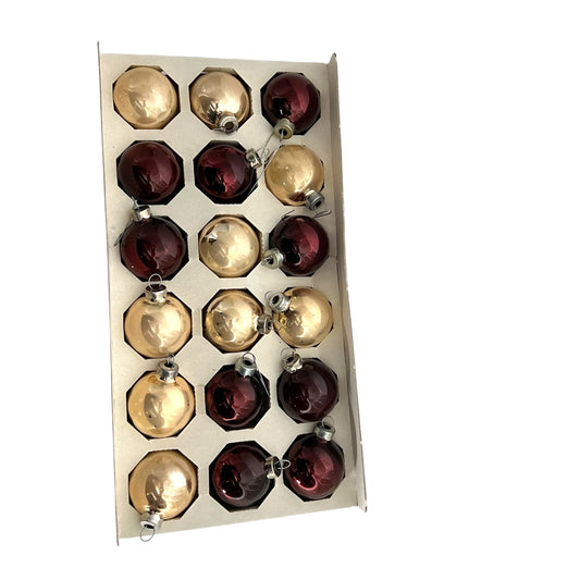 Vintage Glass Christmas Ornaments in Gold & Burgundy (18)
