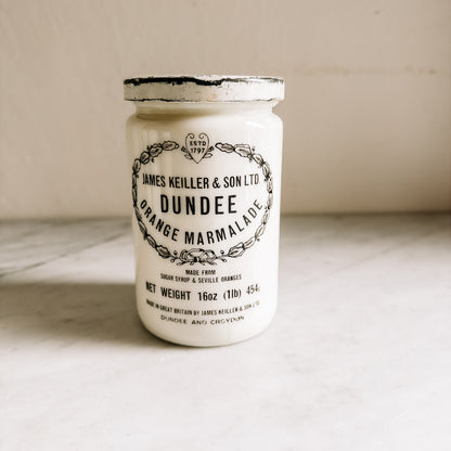 James Keiller & Son Dundee Orange Marmalade Pot - Milk Glass