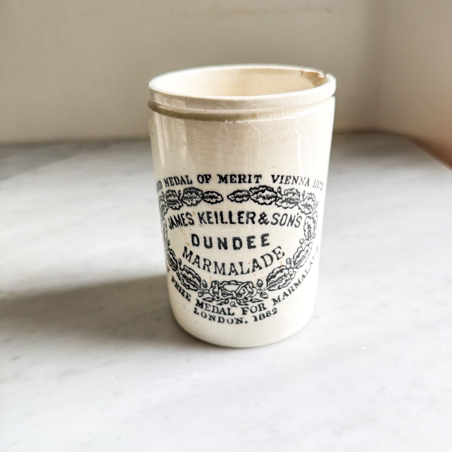James Keiller & Son Dundee Orange Marmalade Pot – Antique Victorian Ironstone