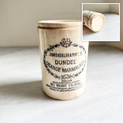 James Keiller & Son Dundee Orange Marmalade Pot – Antique Victorian Ironstone