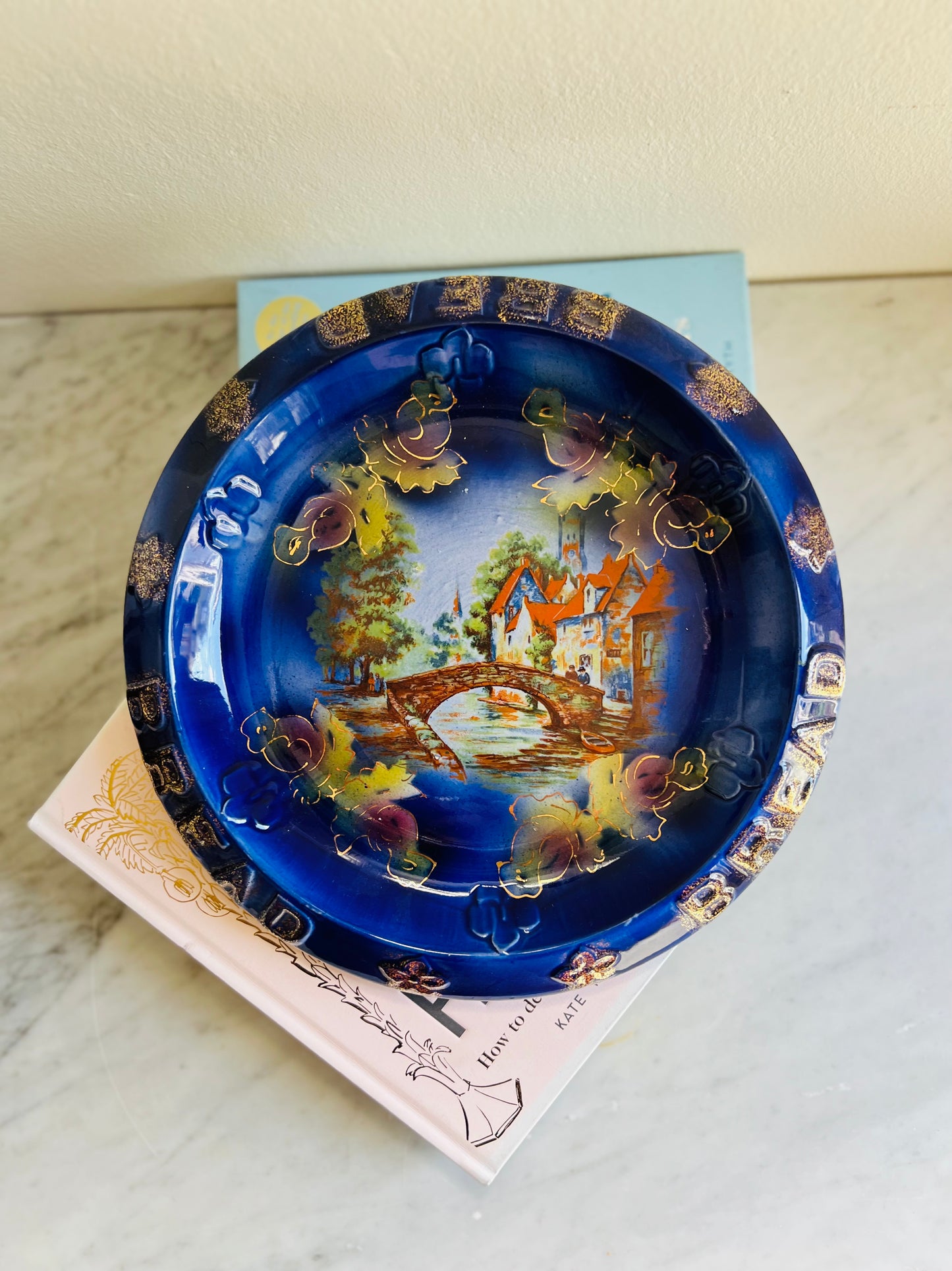 Victorian Decorated Porcelain Bread Serving Plate