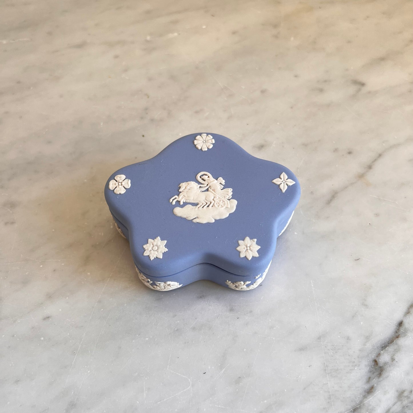 Wedgwood Blue Jasperware Pegasus Star Trinket Box