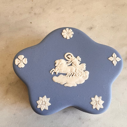 Wedgwood Blue Jasperware Pegasus Star Trinket Box