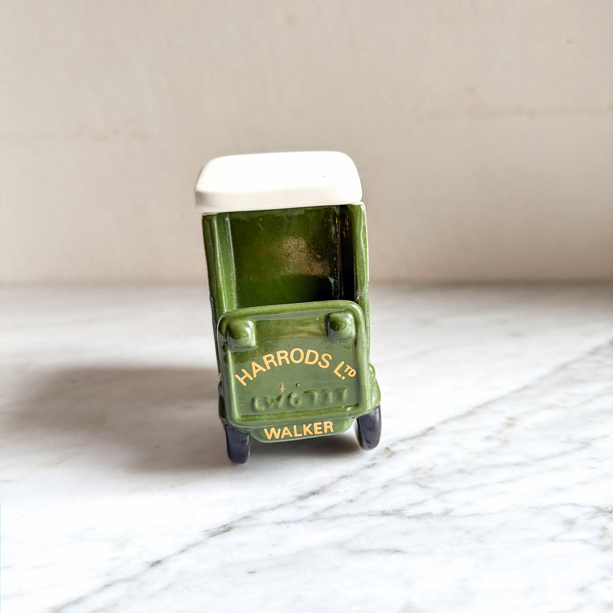Carlton Ware Harrods Ltd ceramic delivery van rear view with Walker detail