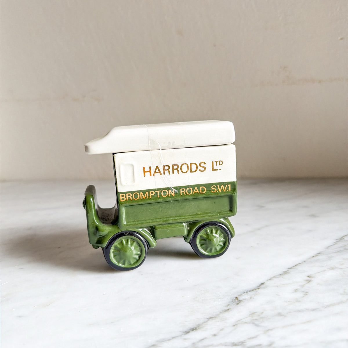 Carlton Ware Harrods Ltd Brompton Road ceramic delivery van front side view