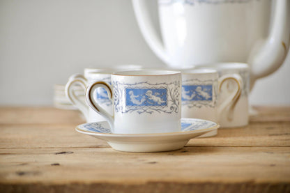 CoalPort Revelry Dinnerware Set, 40 pc Blue and White Bone China Dinner Set, Wedding China, Bridgerton china