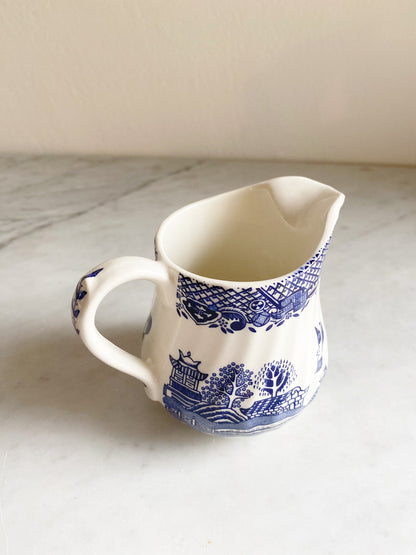Barratts of Staffordshire Willow 6oz Small Creamer, Blue Transferware, Staffordshire china, Made in England