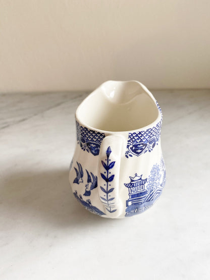 Barratts of Staffordshire Willow 6oz Small Creamer, Blue Transferware, Staffordshire china, Made in England