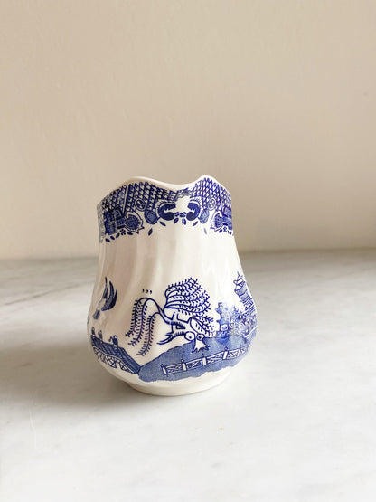 Barratts of Staffordshire Willow 6oz Small Creamer, Blue Transferware, Staffordshire china, Made in England