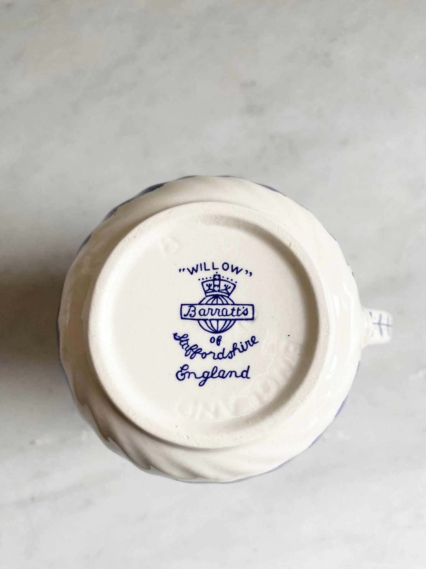 Barratts of Staffordshire Willow 6oz Small Creamer, Blue Transferware, Staffordshire china, Made in England