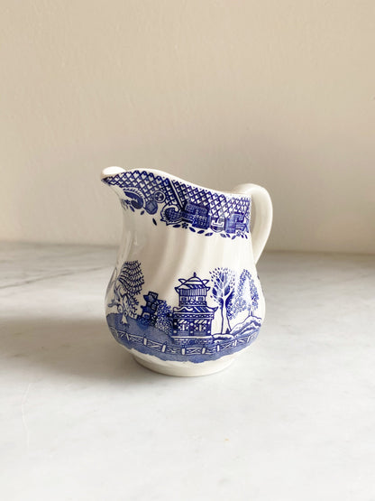 Barratts of Staffordshire Willow 6oz Small Creamer, Blue Transferware, Staffordshire china, Made in England