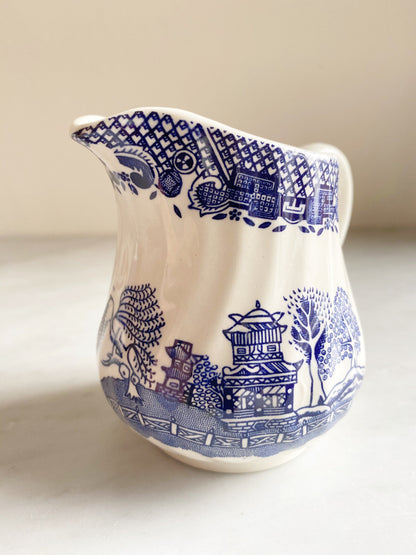 Barratts of Staffordshire Willow 6oz Small Creamer, Blue Transferware, Staffordshire china, Made in England