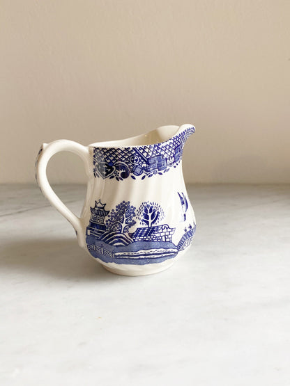 Barratts of Staffordshire Willow 6oz Small Creamer, Blue Transferware, Staffordshire china, Made in England