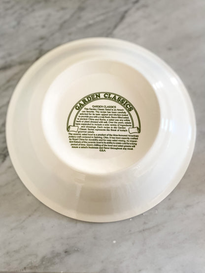 Vintage Garden Classics Salad Bowl: Spinach Salad Recipe Serving Dish