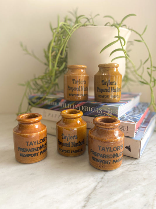 Antique Taylors Prepared Mustard Jar: Victorian England Collectible