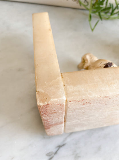 Vintage Alabaster Dog Bookends: Art Deco Library Decor