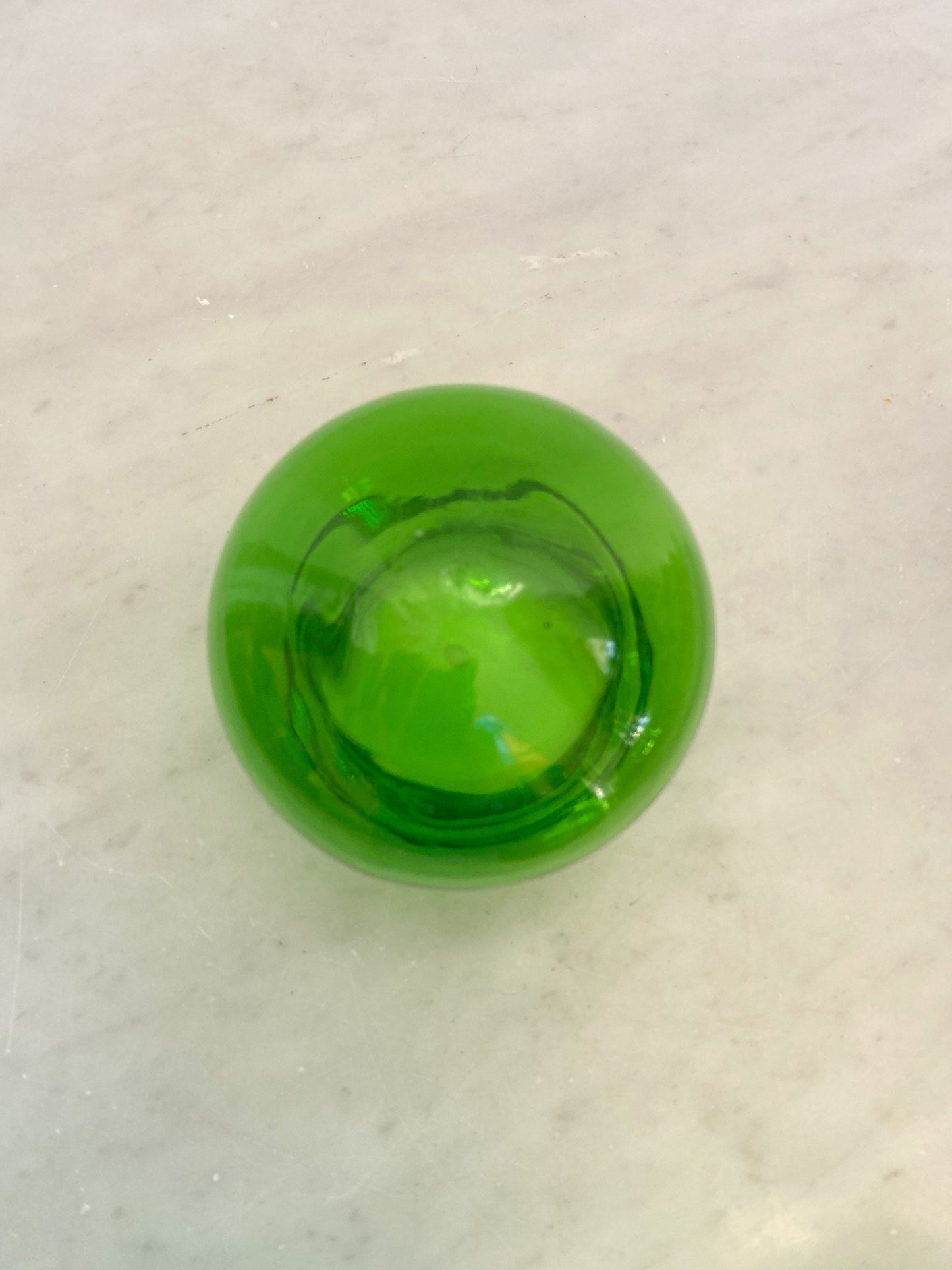 HUGE Green & Gold 9" Apothecary Glass Jar with Lid, Made in Belgium