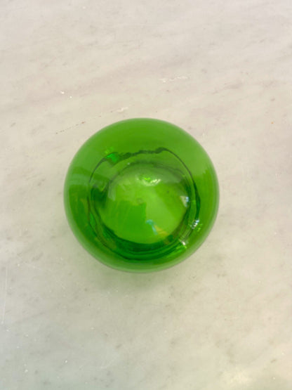 HUGE Green & Gold 9" Apothecary Glass Jar with Lid, Made in Belgium
