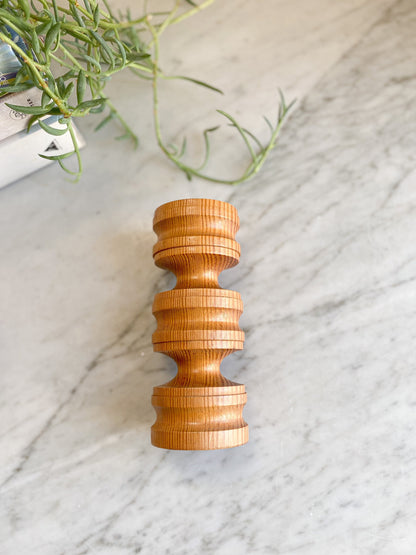 Hand Turned Pine Candleholders: Vintage Stockholm Candlesticks, Made in England