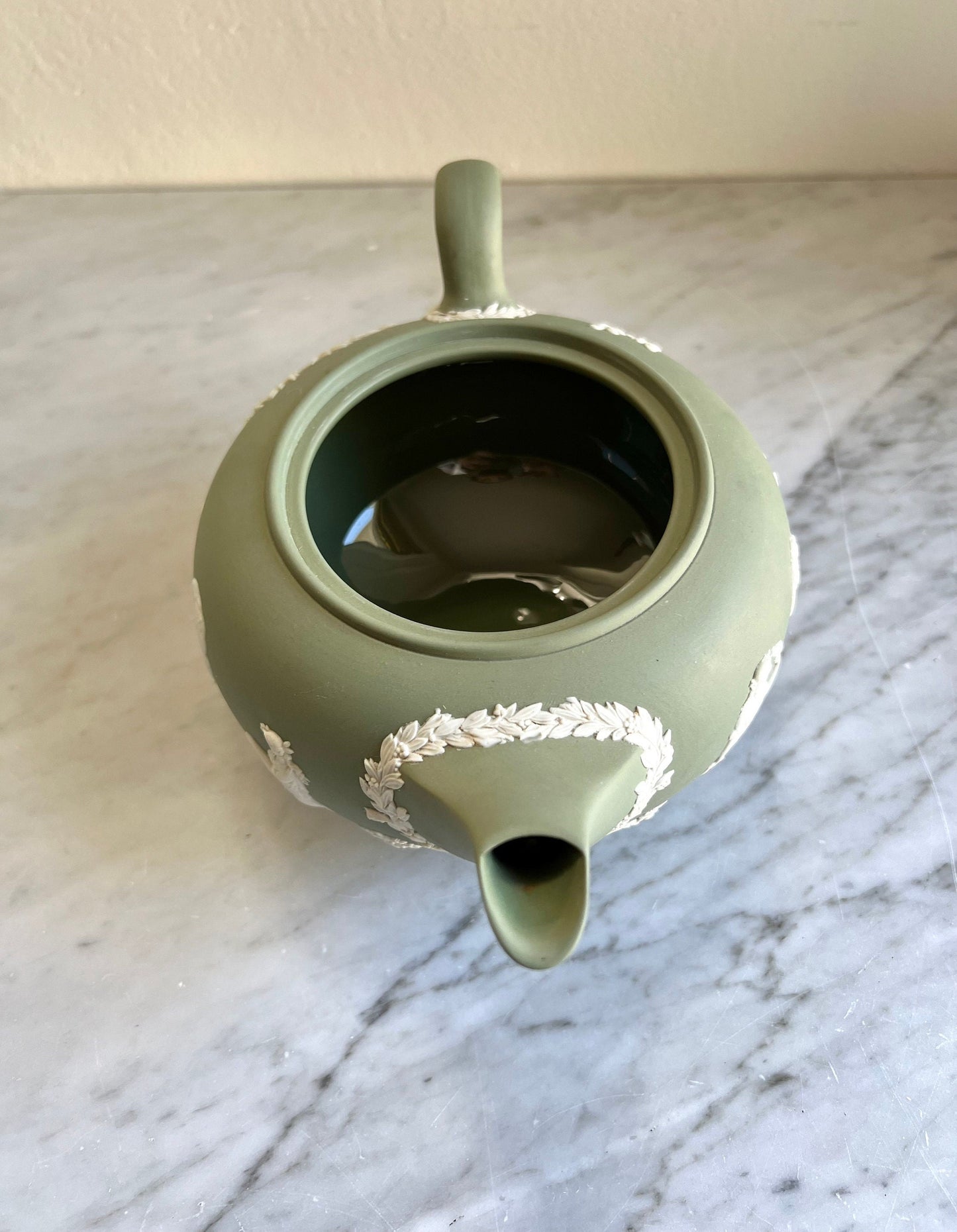 Wedwood sage green Jasperware teapot