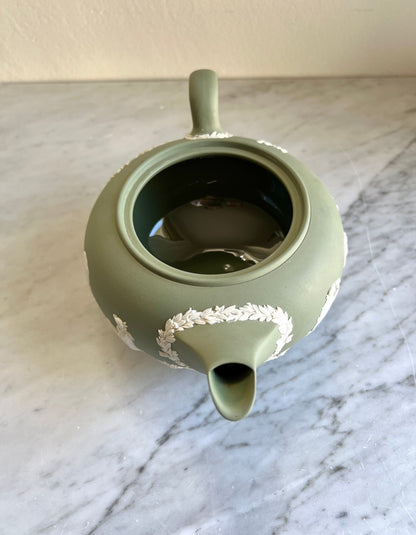 Wedwood sage green Jasperware teapot