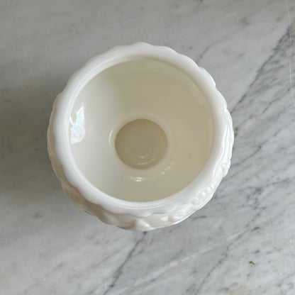 Cute Indoor Milkglass Planter, Small White Flower Pot, Gift for Mom / Her, Housewarming Gift, Collectible Milk Glass, Vintage Home Decor