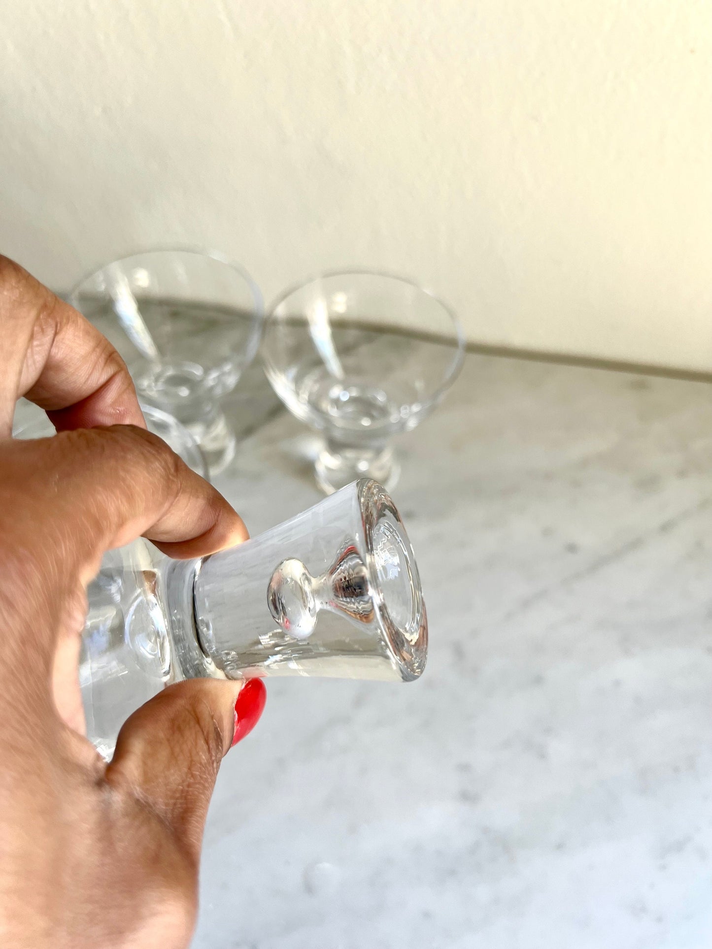 Mid Century Tapio Wirkkala Iittala Finland Set of 4 Martini Cocktail Glasses, Vintage Barware, Housewarming / Christmas Gift, Scandi Style
