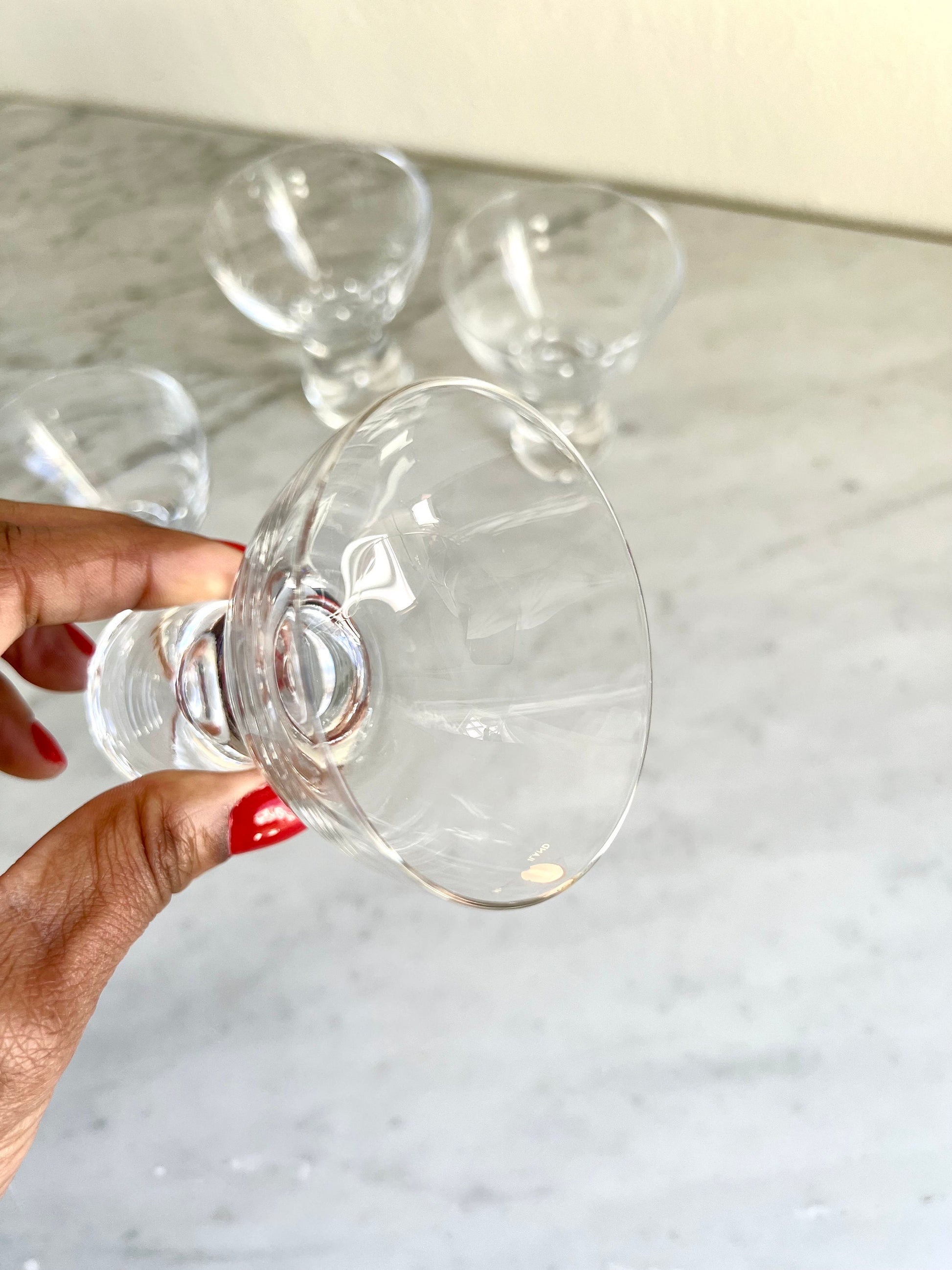 Mid Century Tapio Wirkkala Iittala Finland Set of 4 Martini Cocktail Glasses, Vintage Barware, Housewarming / Christmas Gift, Scandi Style