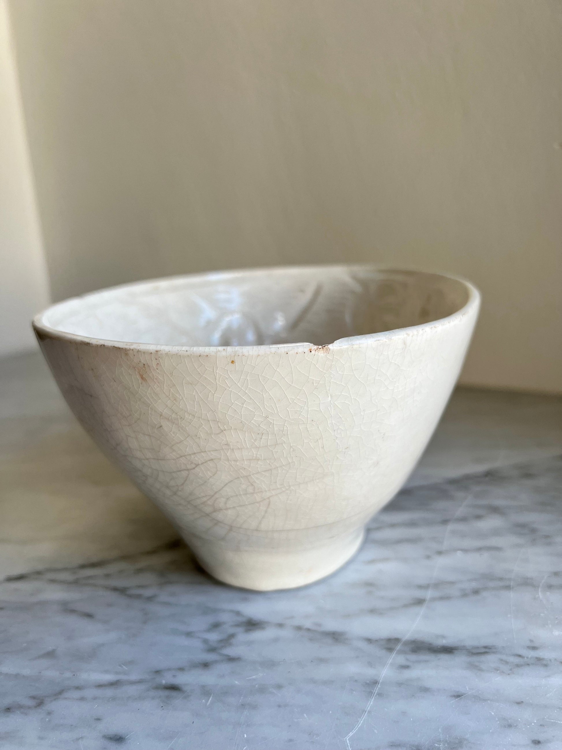 Antique Wedgwood Creamware Aspic Mold with Lily Motif