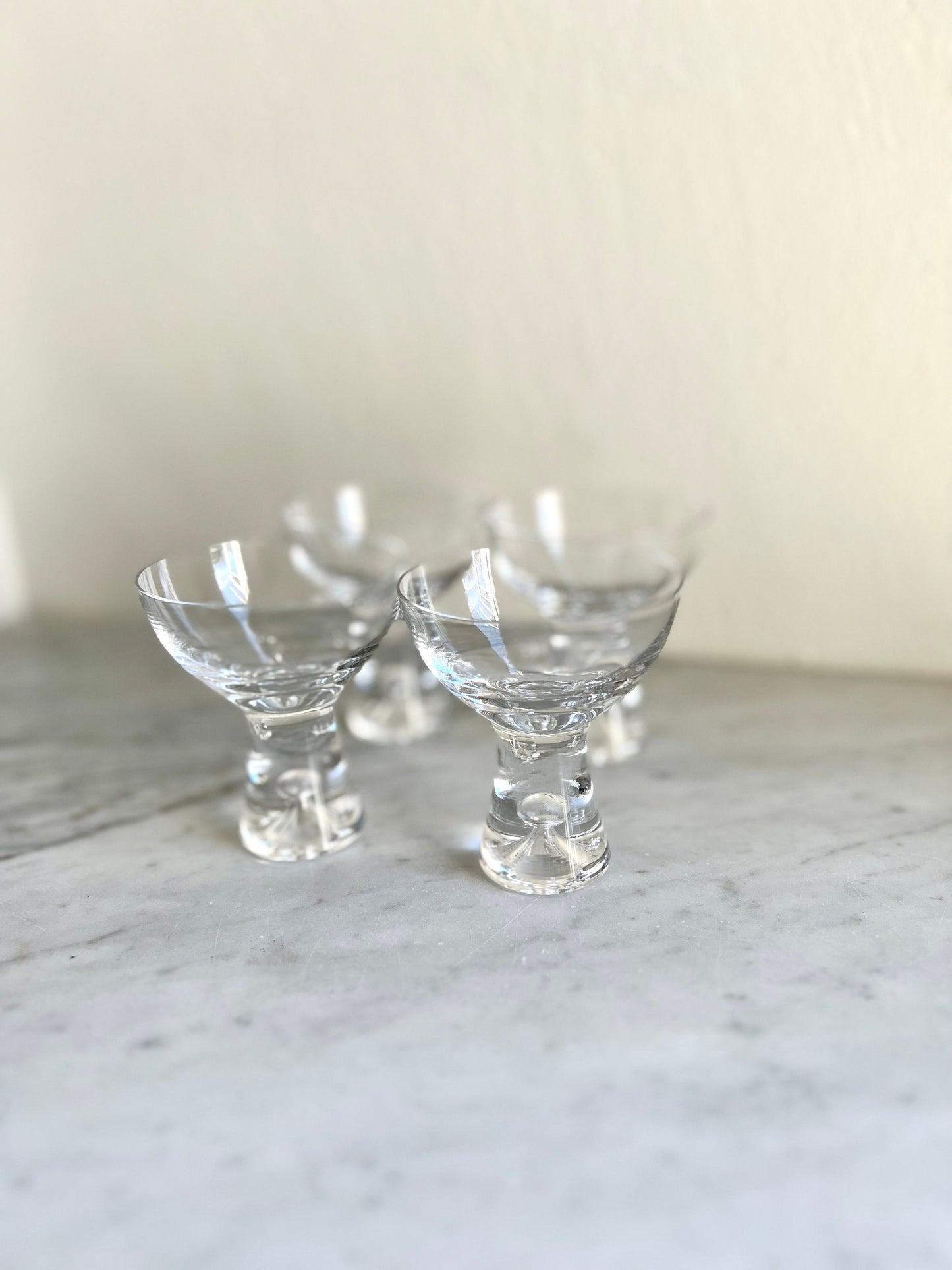 Mid Century Tapio Wirkkala Iittala Finland Set of 4 Martini Cocktail Glasses, Vintage Barware, Housewarming / Christmas Gift, Scandi Style